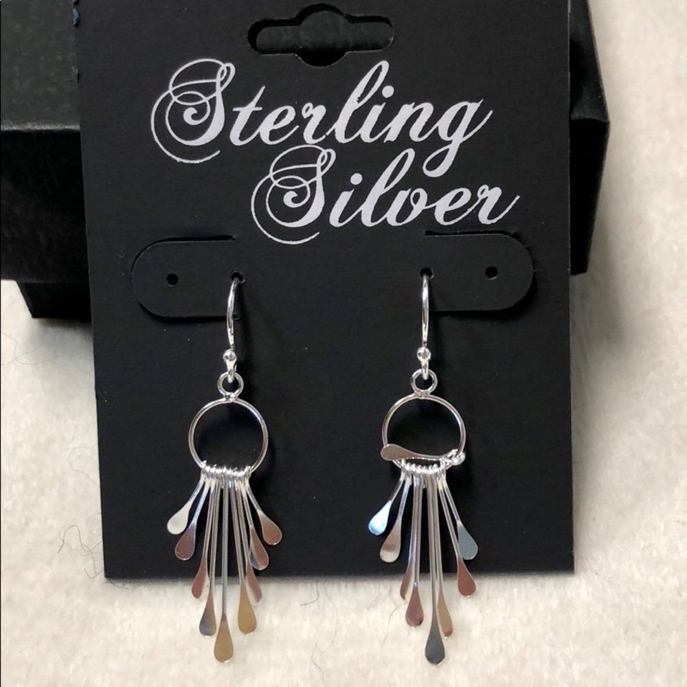 Sterling Silver Paddle Drop Earrings